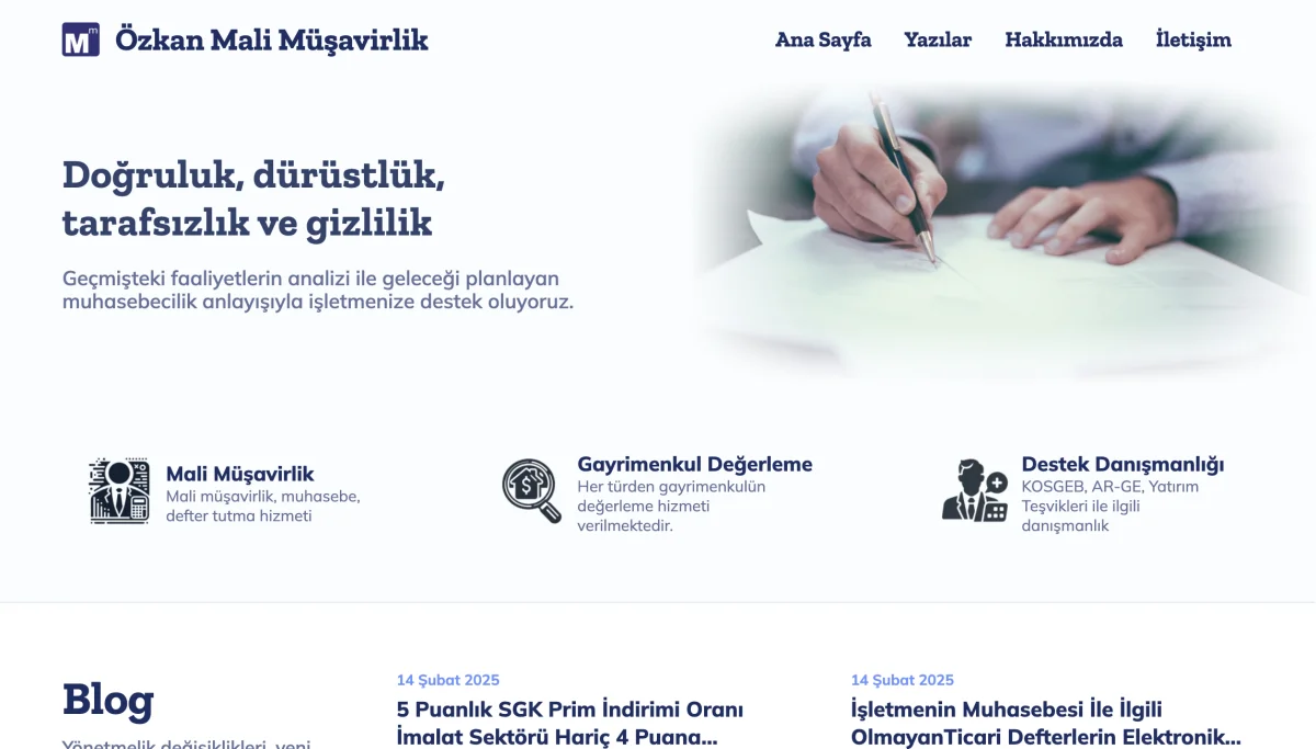 Preview of Ozkan Musavirlik project